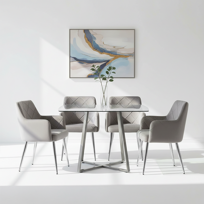 Tamzin Mink Velvet Splayed Dining Chair