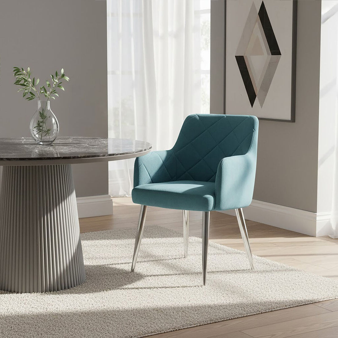 Tamzin Light Blue Splayed Dining Chair