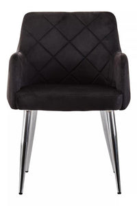 Tamzin Black Velvet Splayed Dining Chair