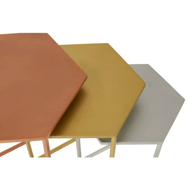 Rabia Nest Of 3 Hexagonal Side Table