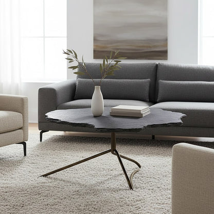 Rany Black Stone Top Coffee Table