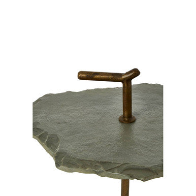 Rany Grey Stone Top Side Table