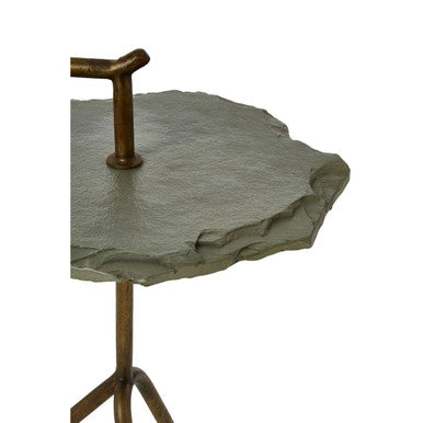 Rany Grey Stone Top Side Table