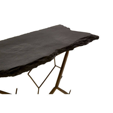 Rany Black Stone Top Console Table