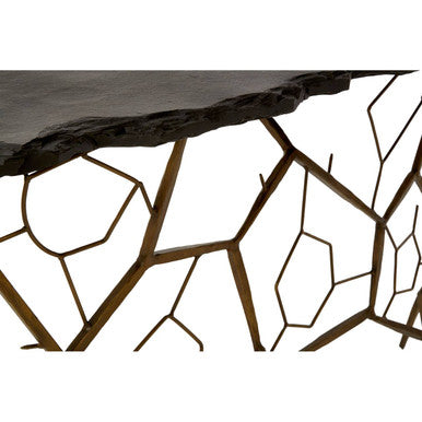 Rany Black Stone Top Console Table