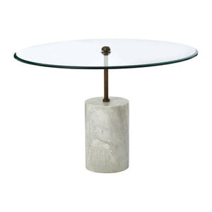 Rany Glass And White Marble Side Table