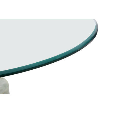 Rany Glass And White Marble Side Table