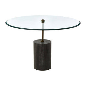 Rany Glass And Black Marble Side Table
