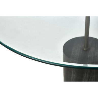 Rany Glass And Black Marble Side Table