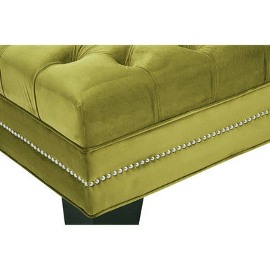 Sofia Moss Velvet Footstool - Image 6