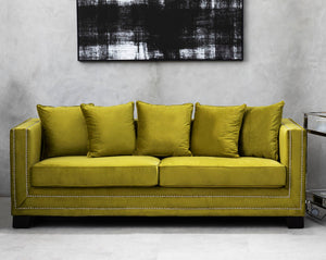 3 Seater Moss Velvet Sofa, Sofia