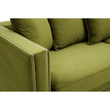 3 Seater Moss Velvet Sofa, Sofia - Image 7