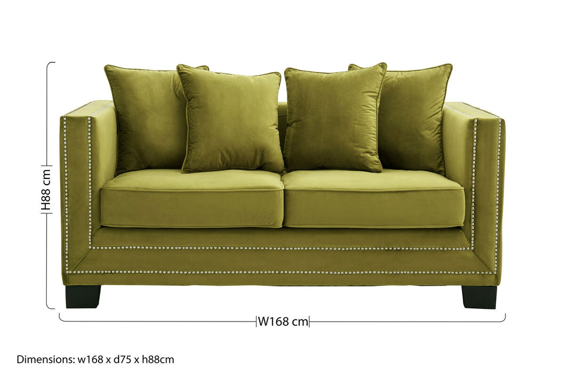 2 Seater Moss Velvet Sofa, Sofia - Image 8