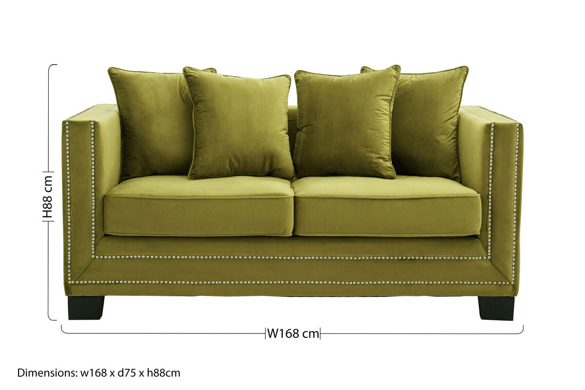 Sofia 2 Seat Moss Velvet Sofa
