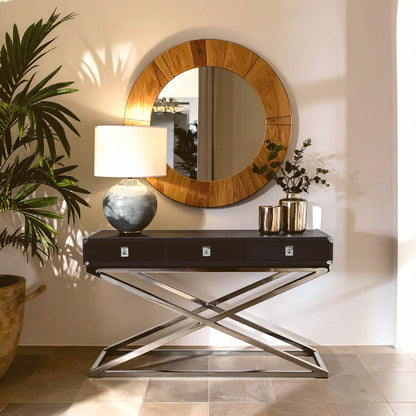 Kensington Townhouse Hair On Hide 3 Drawer Console Table