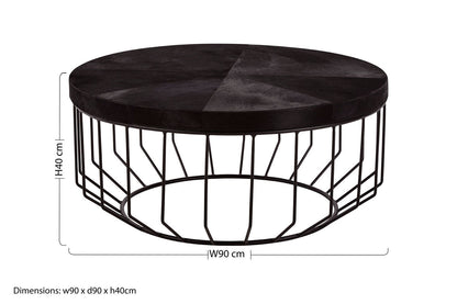 Kensington Townhouse Hair On Hide Top Round Coffee Table