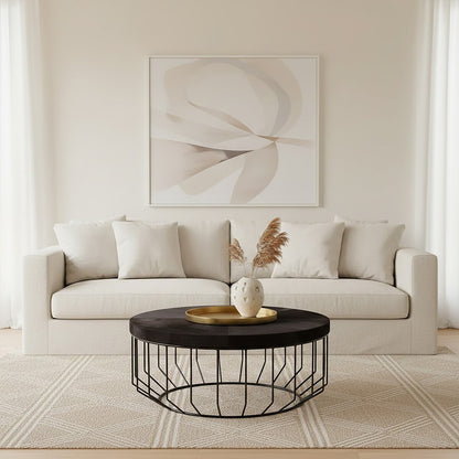 Kensington Townhouse Hair On Hide Top Round Coffee Table