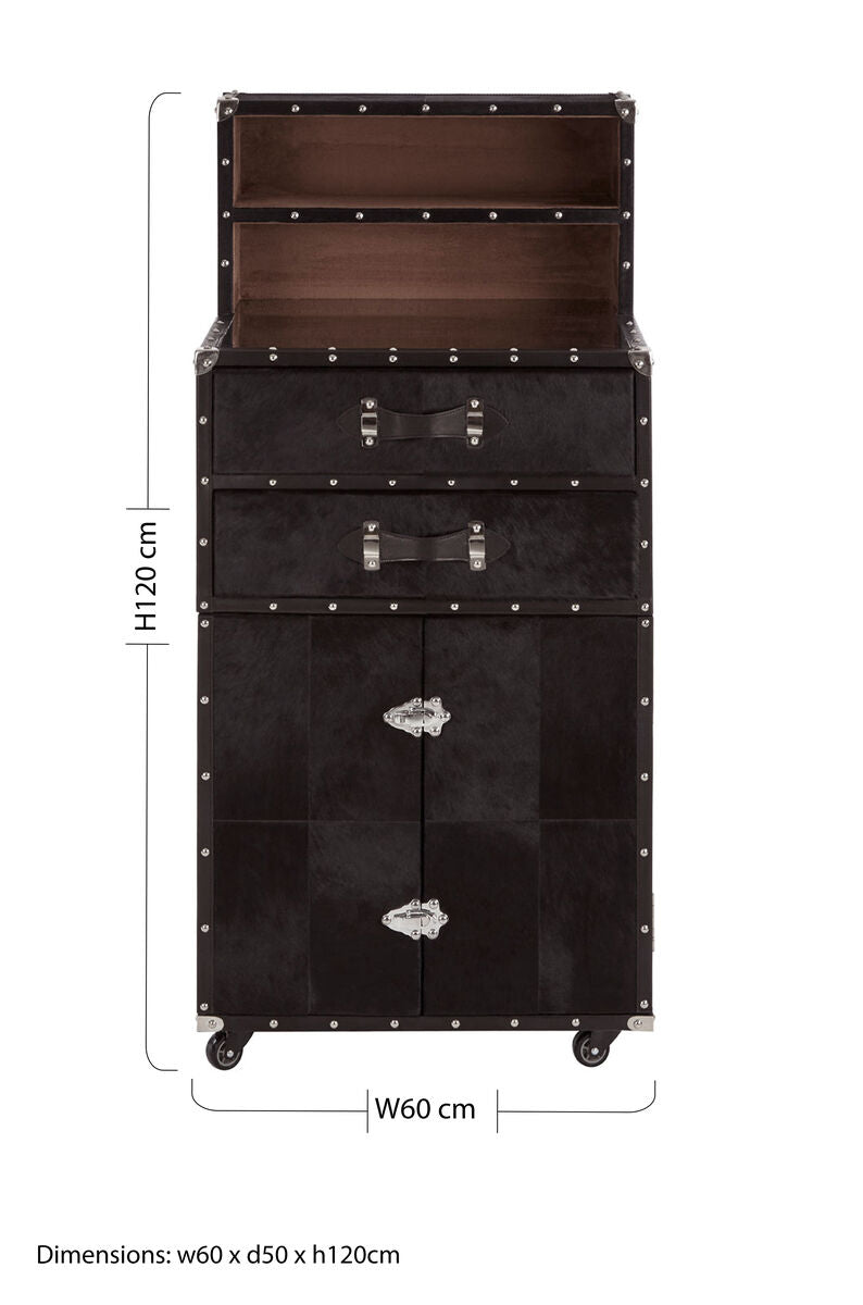 Kensington Townhouse Hair On Leather Drinks Cabinet - Image 6