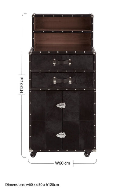 Kensington Townhouse Hair On Leather Drinks Cabinet