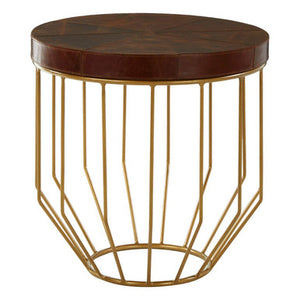 Kensington Townhouse Tan Leather Side Table