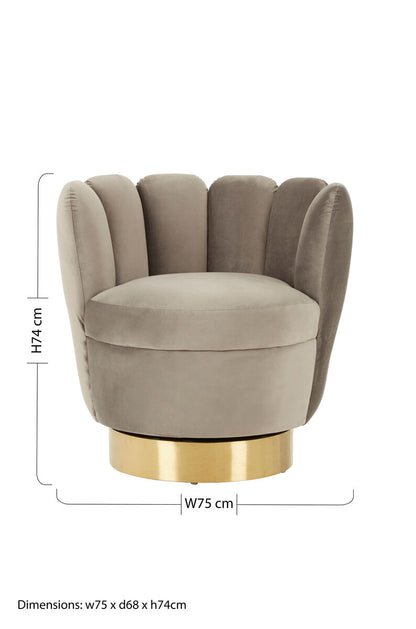 Beauly Grey Velvet Accent Chair