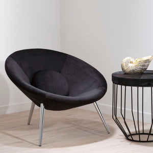 Arto Black Velvet Conic Chair