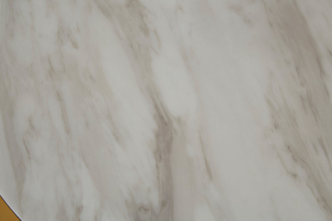 Carlox Round Gold and Marble Effect Coffee Table