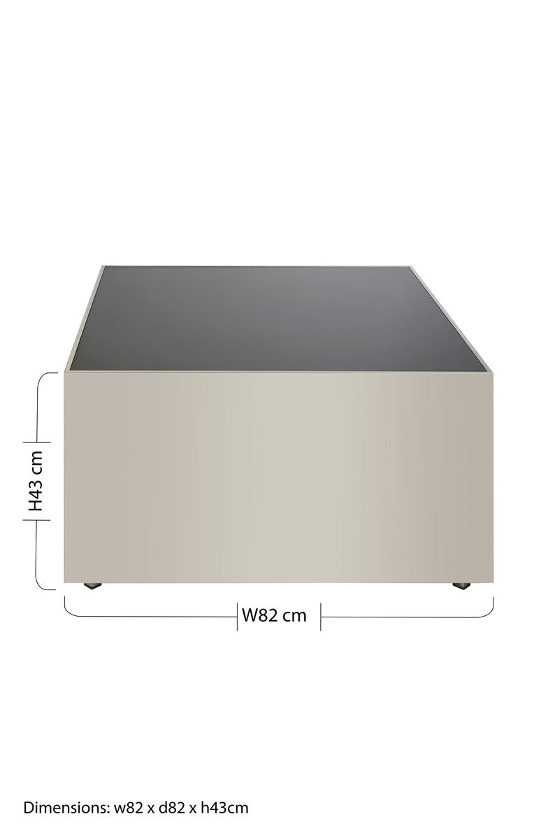 Carlox Square Chrome Finish Coffee Table