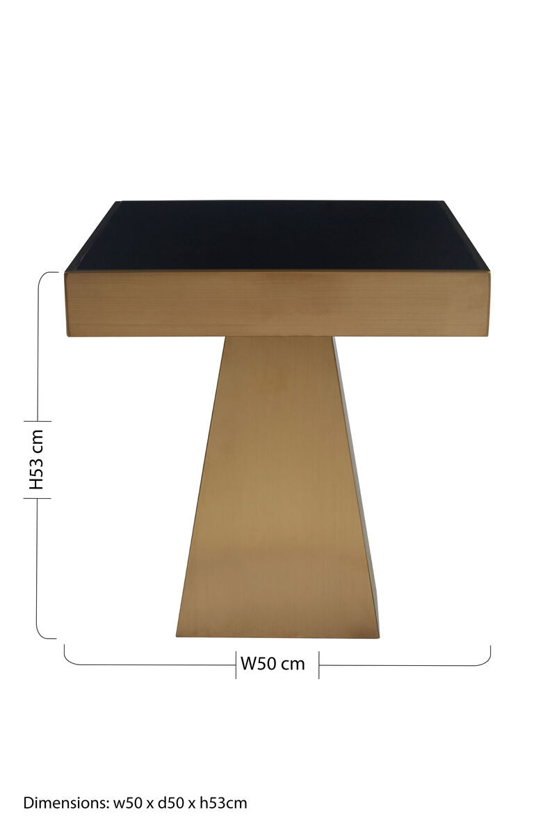 Carlox Square Gold Finish Frame Side Table