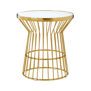 Tula Gold Finish Corset Base Side Table