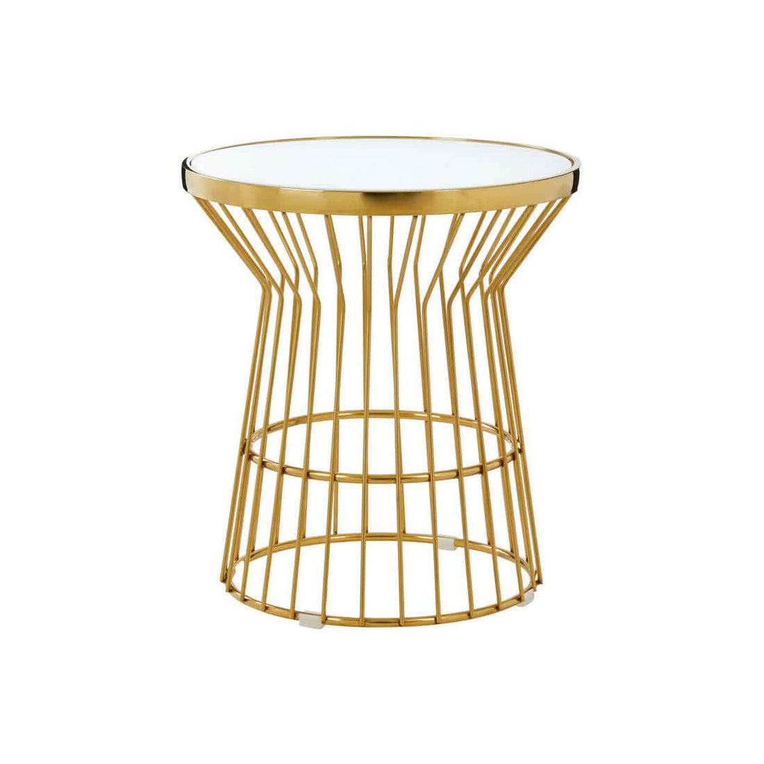 Tula Gold Finish Corset Base Side Table