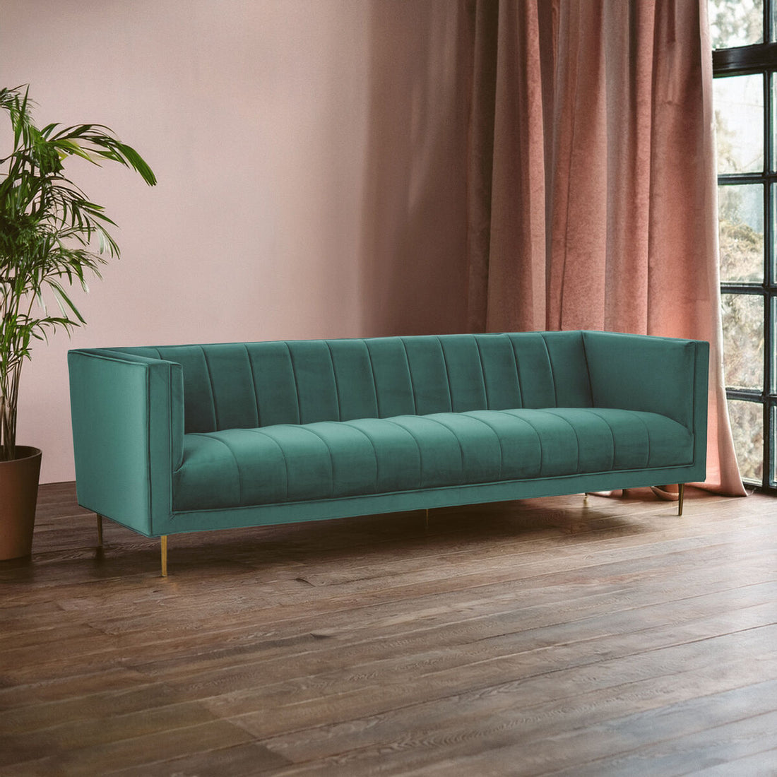 3 Seater Green Sofa, Otylia