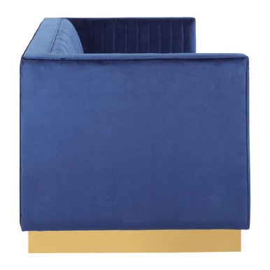 Opal 3 Seat Deep Blue Sofa