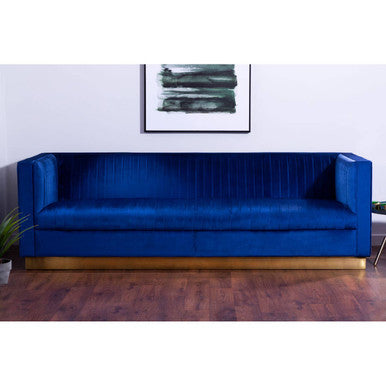 Opal 3 Seat Deep Blue Sofa