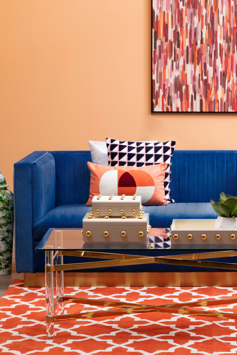 3 Seater Deep Blue Sofa, Opal - Image 10