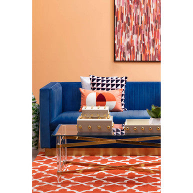Opal 3 Seat Deep Blue Sofa