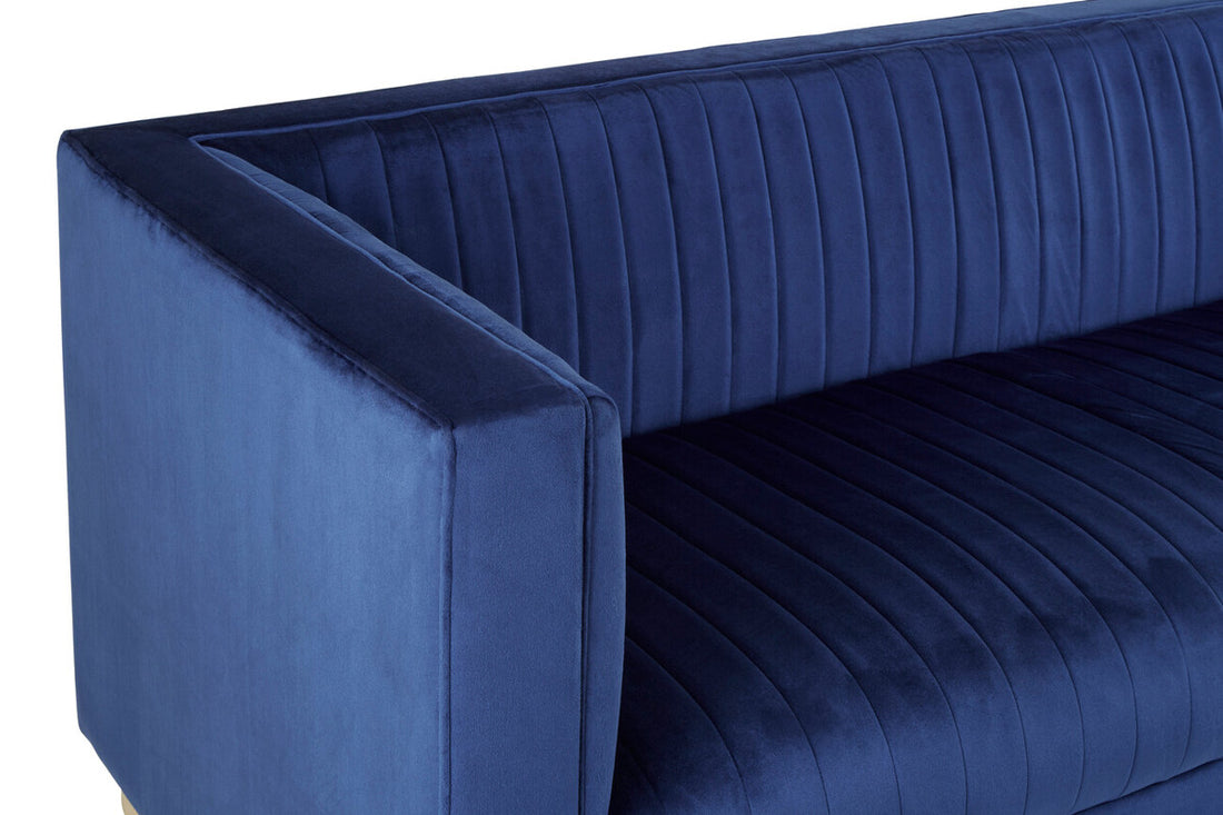 3 Seater Deep Blue Sofa, Opal - Image 12