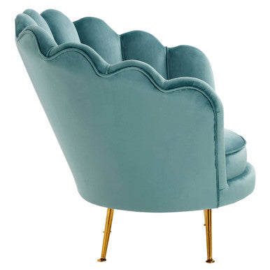 Ovala Blue Scalloped Chair