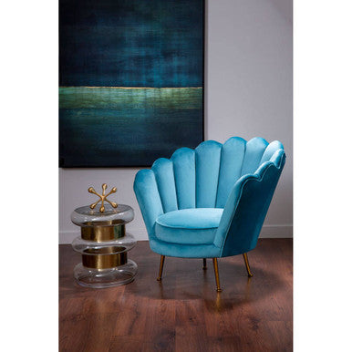 Ovala Blue Scalloped Chair