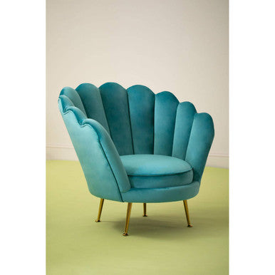 Ovala Blue Scalloped Chair