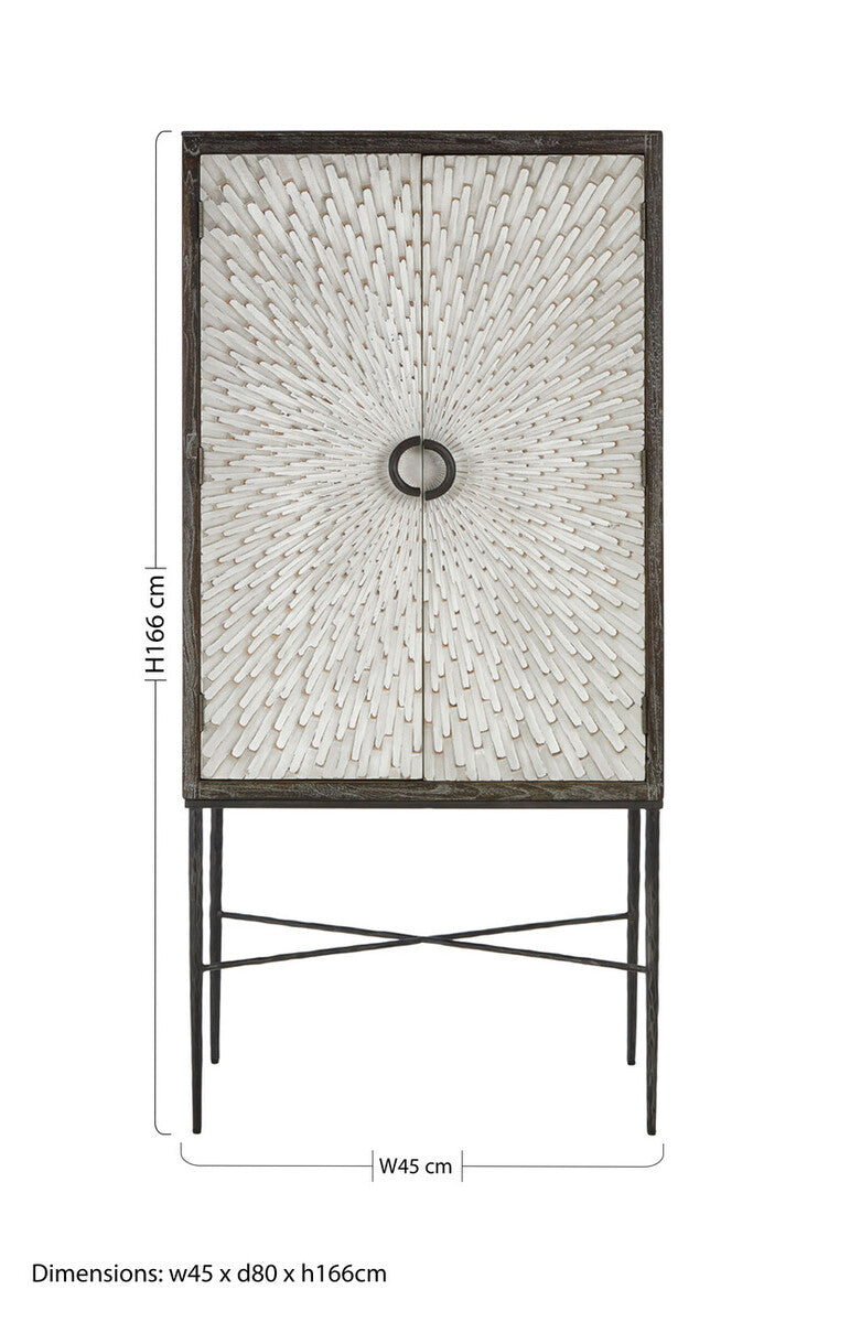 Milan Two Door Elm Wood Wine Cabinet