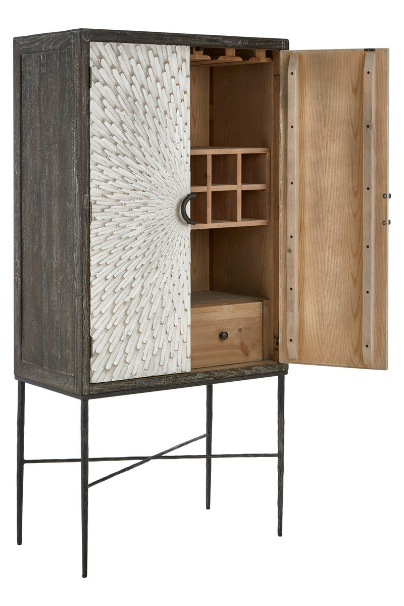 Milan Two Door Elm Wood Wine Cabinet