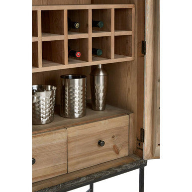 Milan Two Door Elm Wood Wine Cabinet