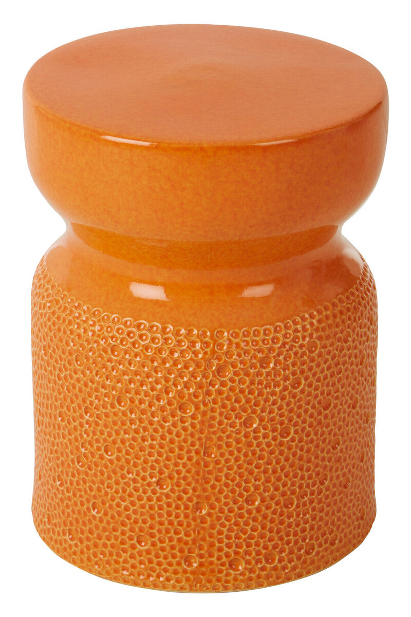 Sorrell Orange Ceramic Table And Stool