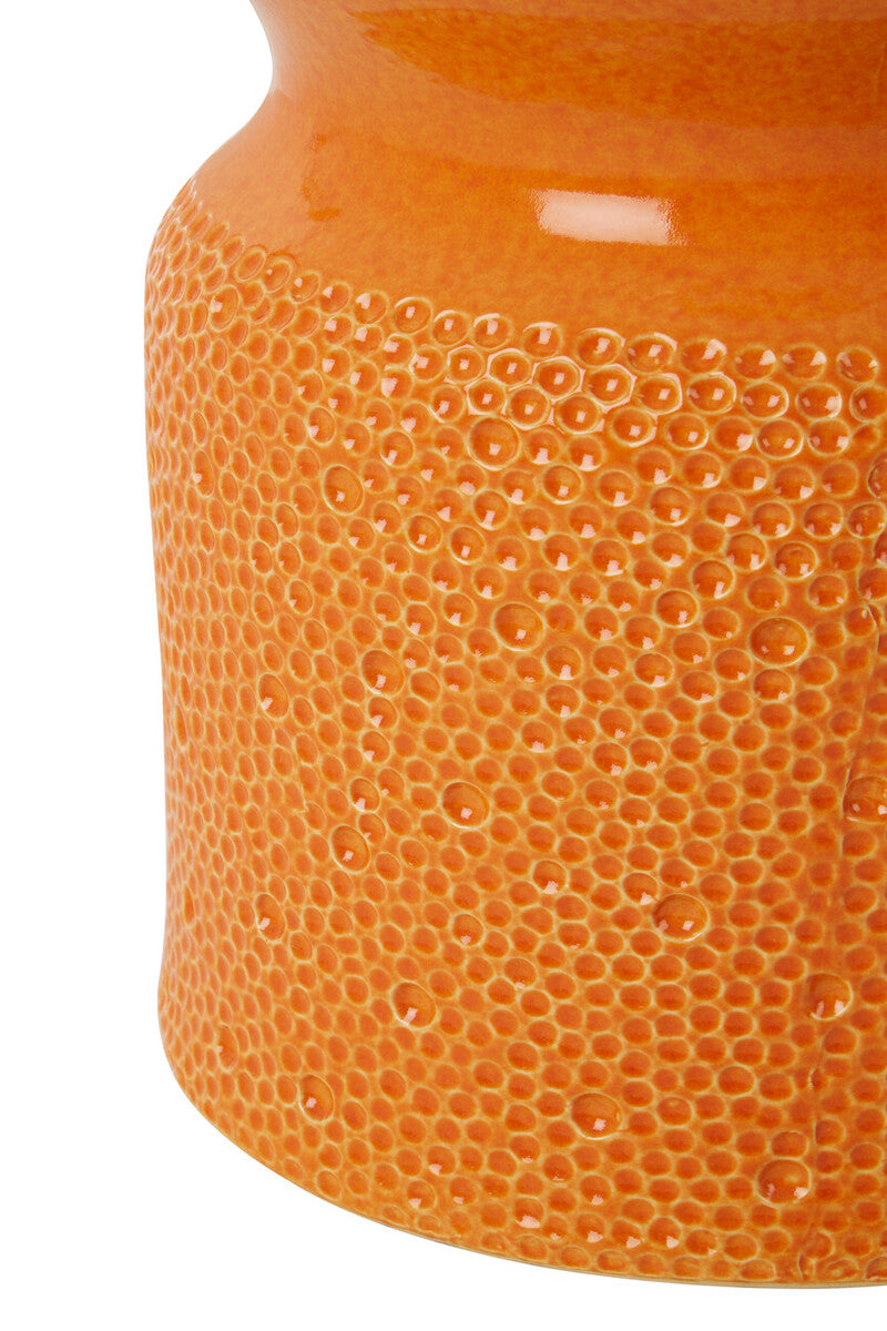 Sorrell Orange Ceramic Table And Stool