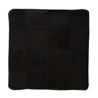 Bosie Safira Black Patchwork Leather Pouffe With Gold Studs - Image 5