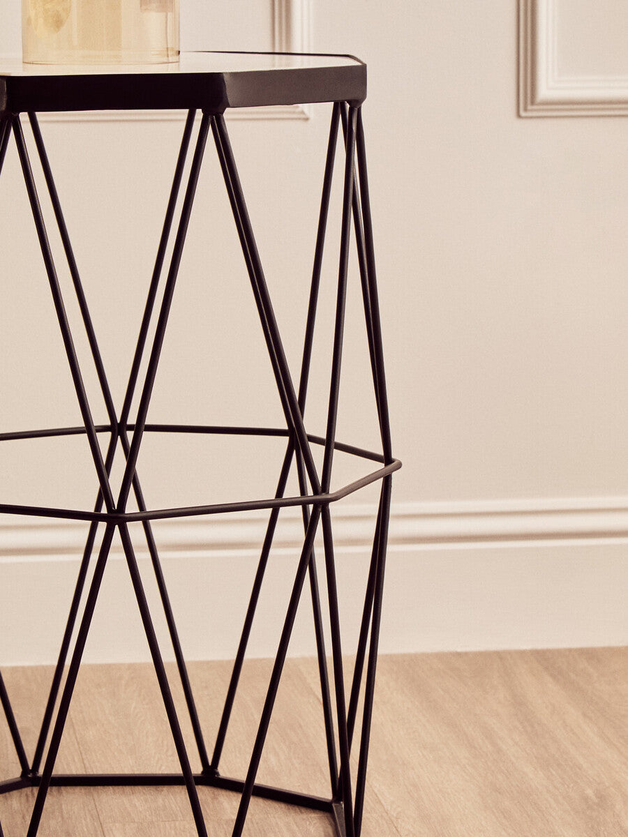 Shalimar Octagonal Black Finish Side Table