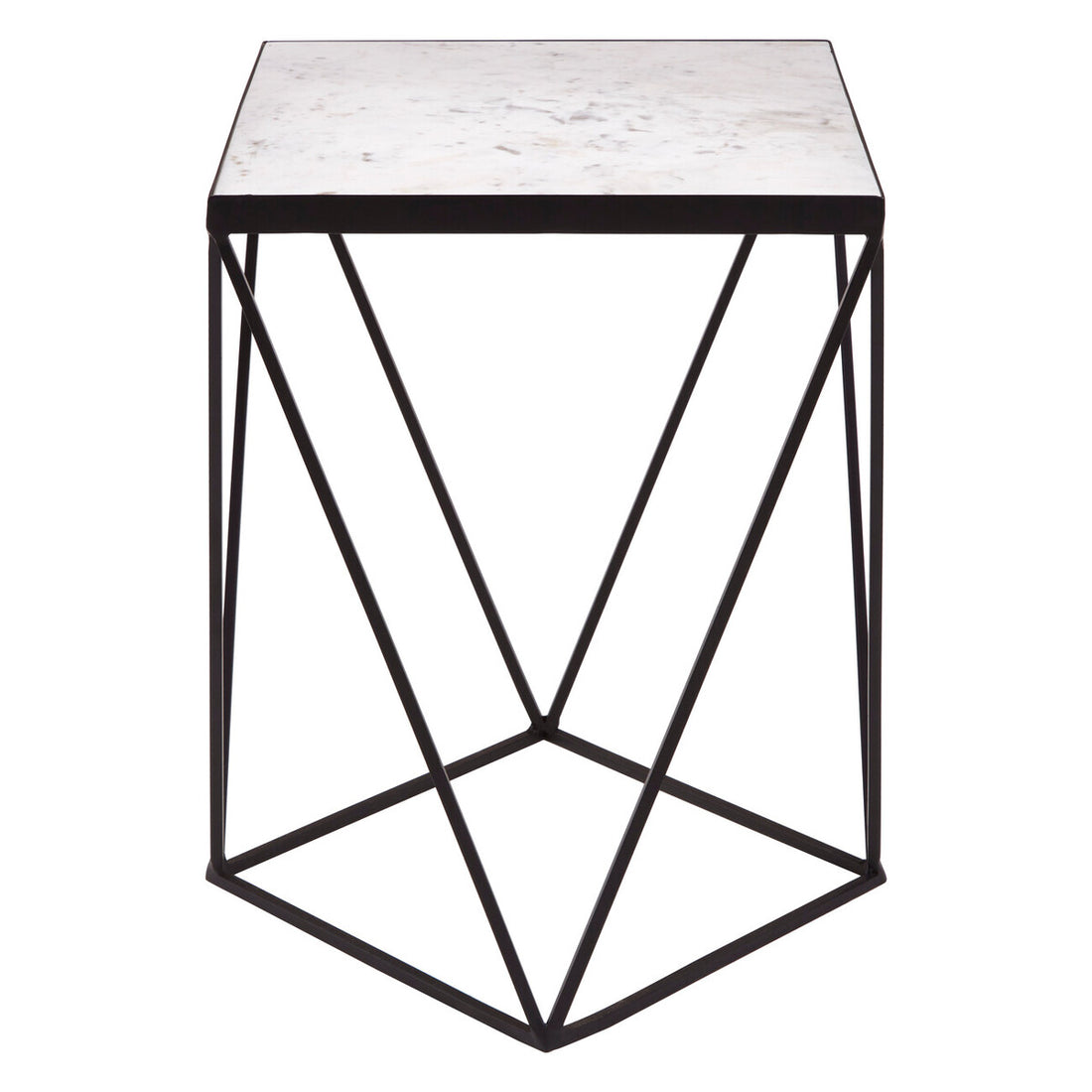 Shalimar Square Black Finish Base Side Table