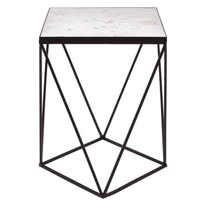 Shalimar Square Black Finish Base Side Table