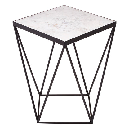 Shalimar Square Black Finish Base Side Table